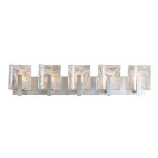 Arc 5-Light Bath Sconce Sterling / White Swirl Glass (YR)