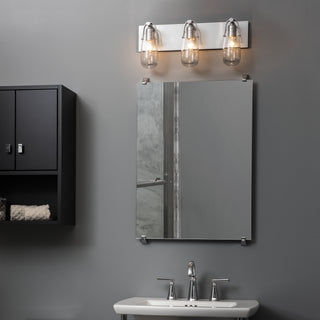 Eos 3-Light Bath Sconce Sterling / Clear Glass (ZM)