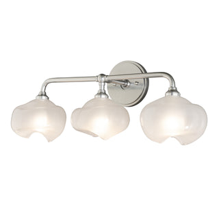 Ume 3-Light Curved Arm Bath Sconce Sterling / Sterling / Frosted Glass (FD)