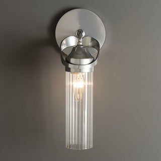 Bow 1-Light Bath Sconce Sterling / Clear Glass (ZM)