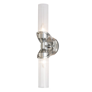 Bow 2-Light Bath Sconce Sterling / Clear Glass (ZM)