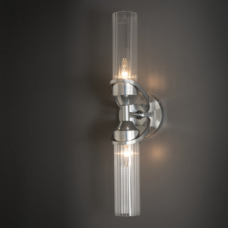 Bow 2-Light Bath Sconce Sterling / Clear Glass (ZM)