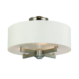 Seven Springs 18'' Wide 3-Light Semi Flush Mount - Satin Nickel