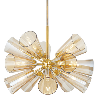 HARTWOOD CHANDELIER with AGED BRASS Finish