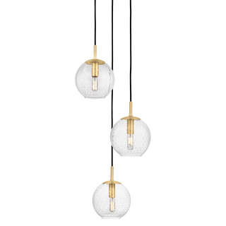 Rousseau Chandelier with Aged Brass Finish