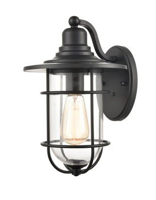1-Light Outdoor Wall Sconce Powder Coated Black