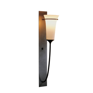 Banded Wall Torch Sconce Natural Iron / Opal Glass (GG)