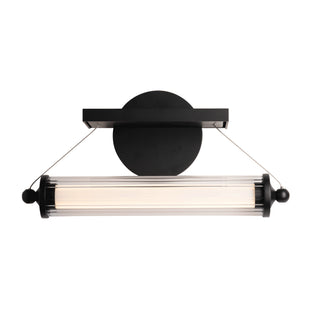 Libra LED Sconce Black / Black Wood / Clear Glass (ZM)