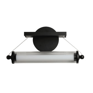 Libra LED Sconce Black / Black Wood / Clear Glass (ZM)