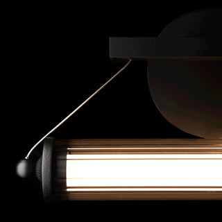 Libra LED Sconce Black / Black Wood / Clear Glass (ZM)