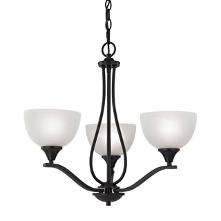 Bristol Lane 23'' Wide 3-Light Chandeliers - Oil Rubbed Bronze with White Glass