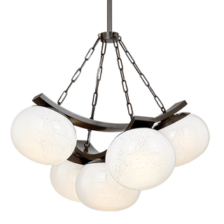 DUXBURY CHANDELIER with DISTRESSED BRONZE Finish