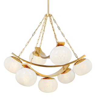 DUXBURY CHANDELIER with AGED BRASS Finish