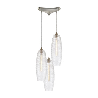 Liz 12'' Wide 3-Light Multi Pendant - Satin Nickel