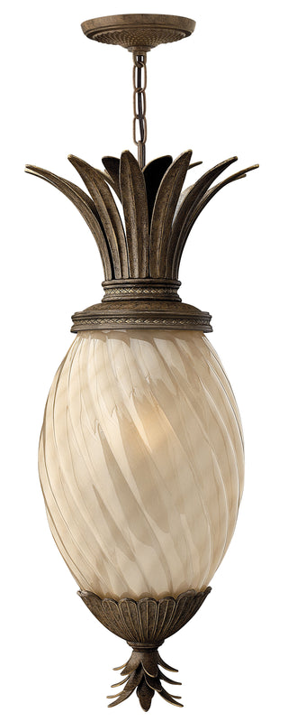Plantation Large Hanging Lantern In Light Bronze Finish