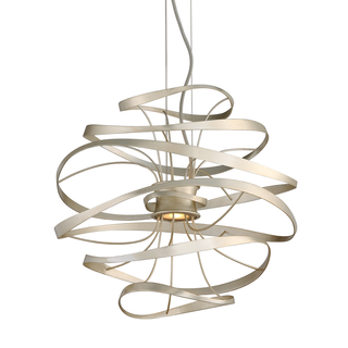 Calligraphy Chandelier with Gold Leaf  / Stainless Steel Finish