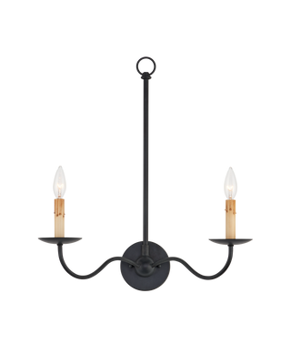 Saxon Double-Light Black Wall Sconce