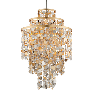 Ambrosia Chandelier GOLD SILVER LEAF & STAINLESS