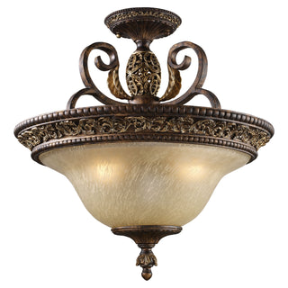 Regency 19'' Wide 3-Light Semi Flush Mount - Burnt Bronze