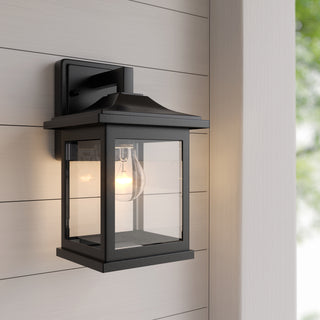 1-Light Outdoor Wall Sconce Textured Black