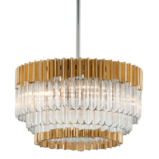 Charisma Chandelier GOLD LEAF W POLISHED STAINLESS