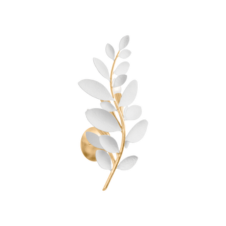 MARABEC Wall Sconce with Vintage Gold Leaf/ White Plaster Finish