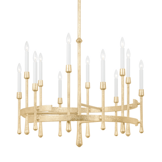 Hathaway Chandelier Vintage Gold Leaf