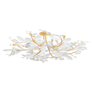 MARABEC Semi Flush with Vintage Gold Leaf/ White Plaster Finish