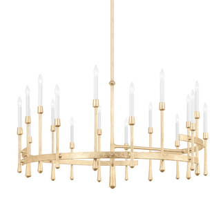 Hathaway Chandelier Vintage Gold Leaf