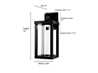 Dumont LED Outdoor Wall Sconce Powder Coated Black