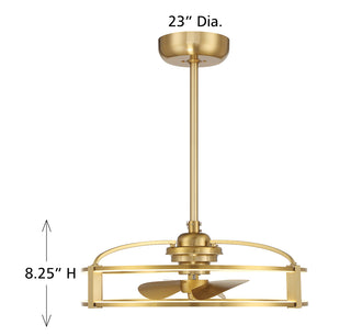 Vesta LED Fan D'Lier in Warm Brass