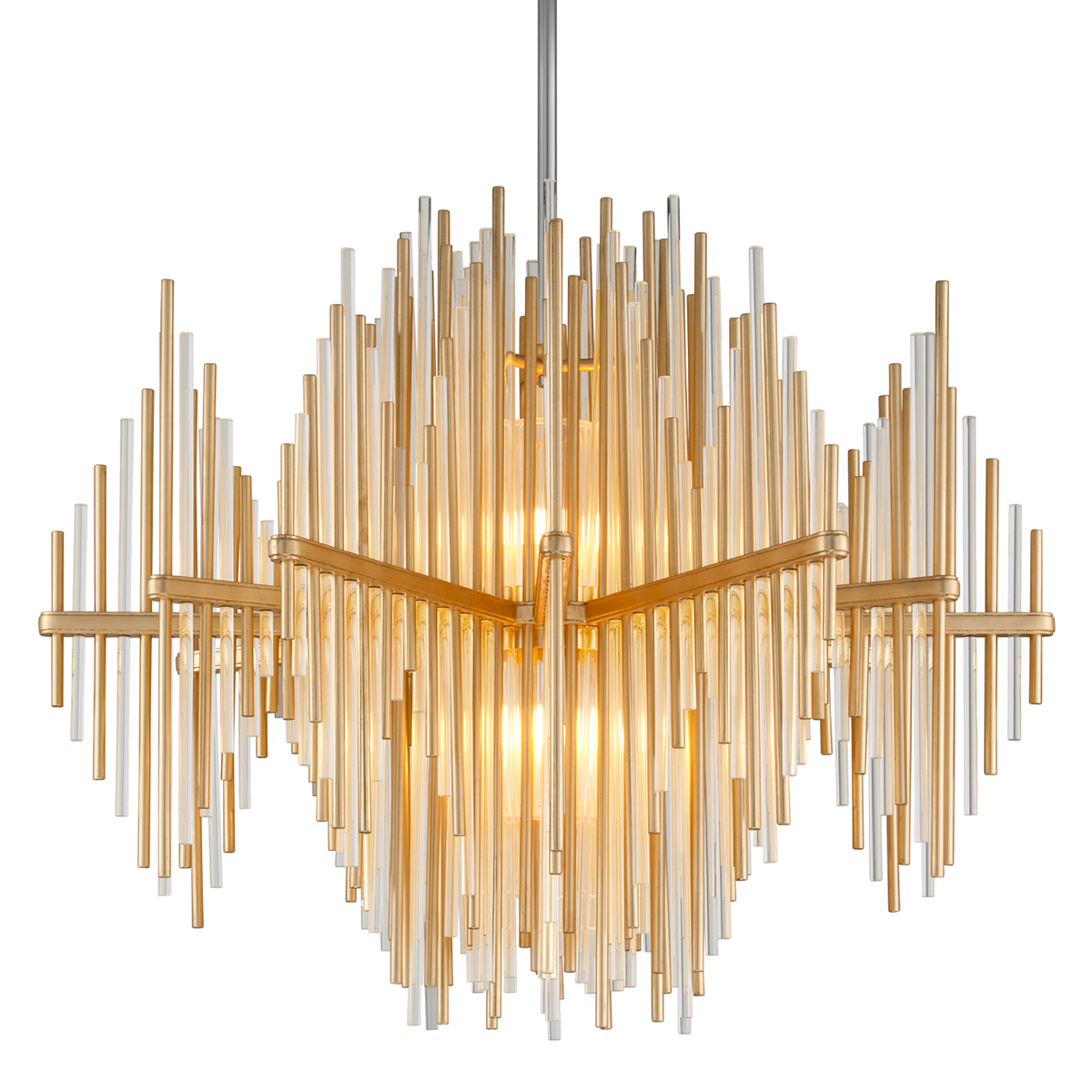 Theory Chandelier GOLD LEAF W POLISHED STAINLESS