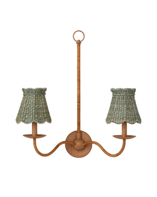 Annabelle Light Teal Tapered Chandelier Shade