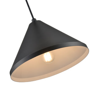R Series 1-Light Cord Hung Wide Cone Satin Black