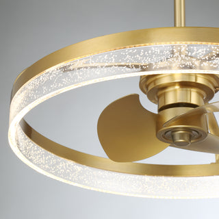 Lyria LED Fan D'Lier in Warm Brass