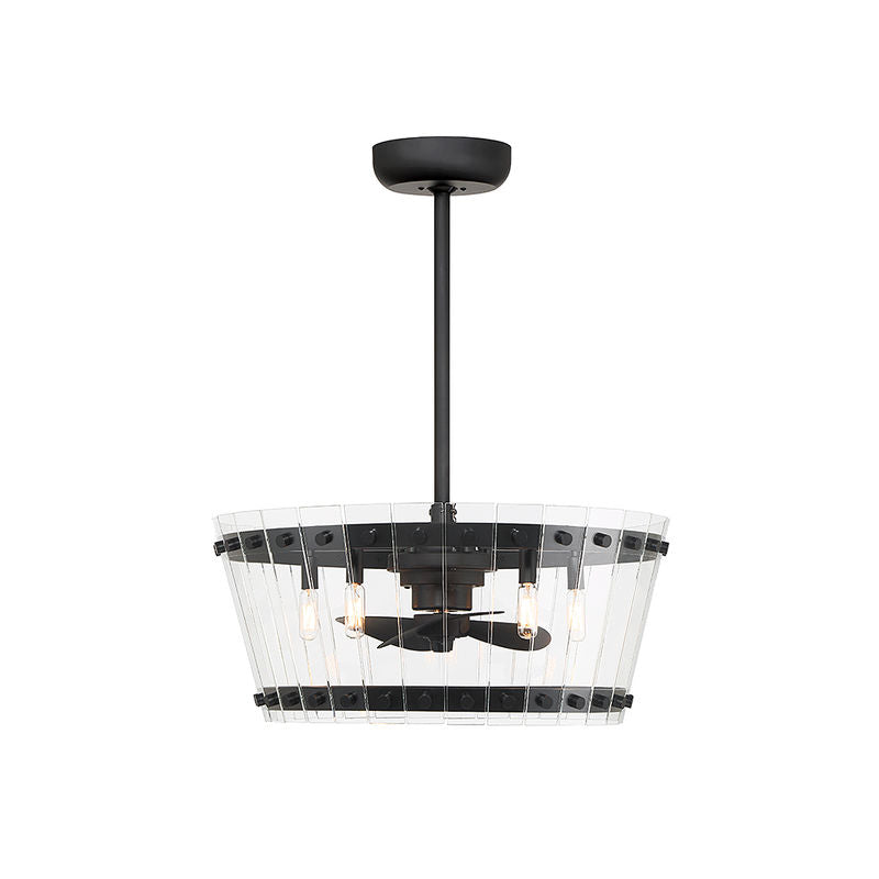 Ventari 5-Light LED Fan D'Lier in Matte Black Matte Black