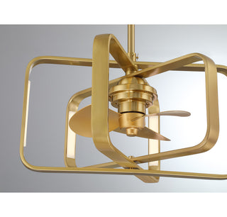 Lynx LED Fan D'Lier in Warm Brass