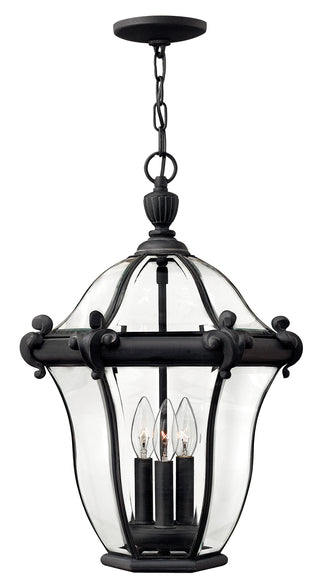 San Clemente Medium Hanging Lantern In Black Finish