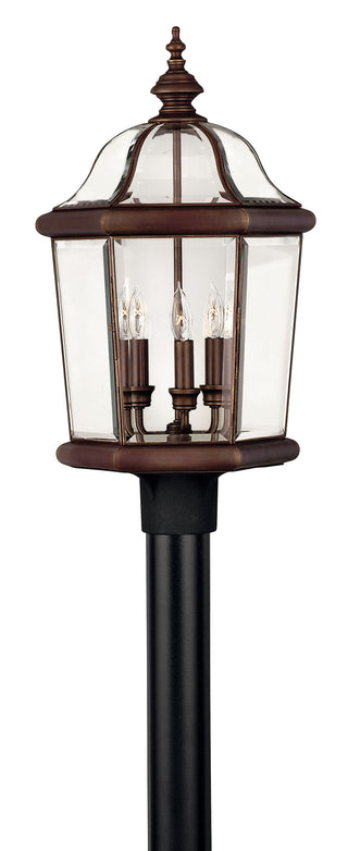 Augusta Large Post Mount Lantern in Copper Bronze