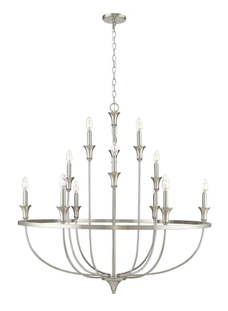 Emery 12-Light Chandelier Ceiling Light Brushed Nickel