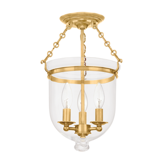 Hampton Semi Flush with Aged Brass Finish