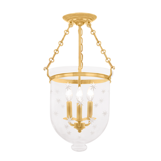 Hampton Semi Flush with Aged Brass Finish