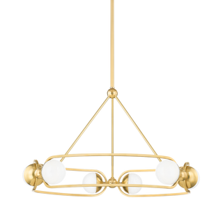 HARTFORD Chandelier with Aged Brass Finish