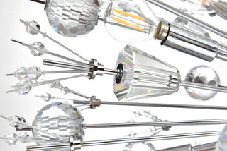 Vera 38 inch crystal starburst round pendant in chrome