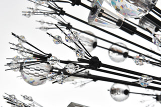 Vera 44 inch crystal starburst round pendant in black