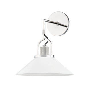 Syosset Wall Sconce with Polished Nickel/white Finish