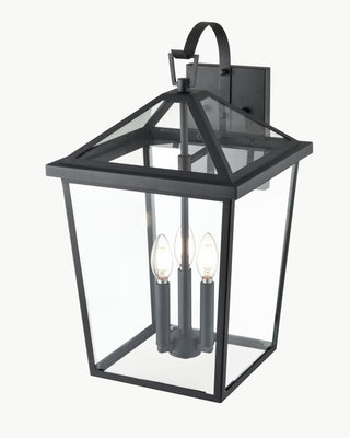 Mensun 3-Light Outdoor Wall Sconce Textured Black