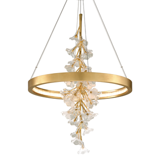 Jasmine Chandelier In Gold Leaf Finish