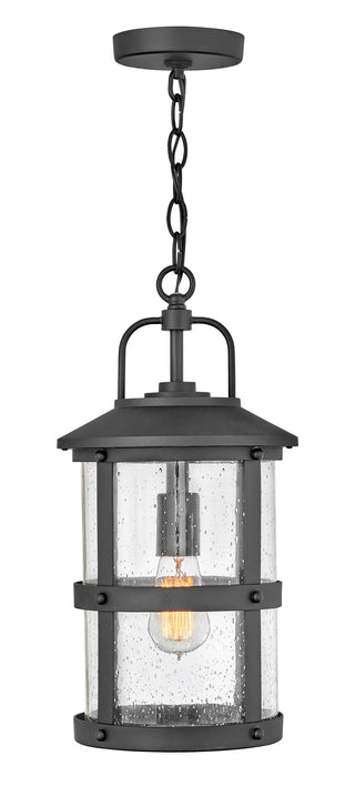 Lakehouse Medium Hanging Lantern 12v In Black Finish