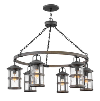 Lakehouse Large Single Tier Chandelier in Aged Zinc